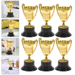 Mini troféu de plástico para crianças, vencedor delicado, minúsculo troféu pequeno, prêmio do Dia das Bruxas, aprendizagem precoce, 6 pcs