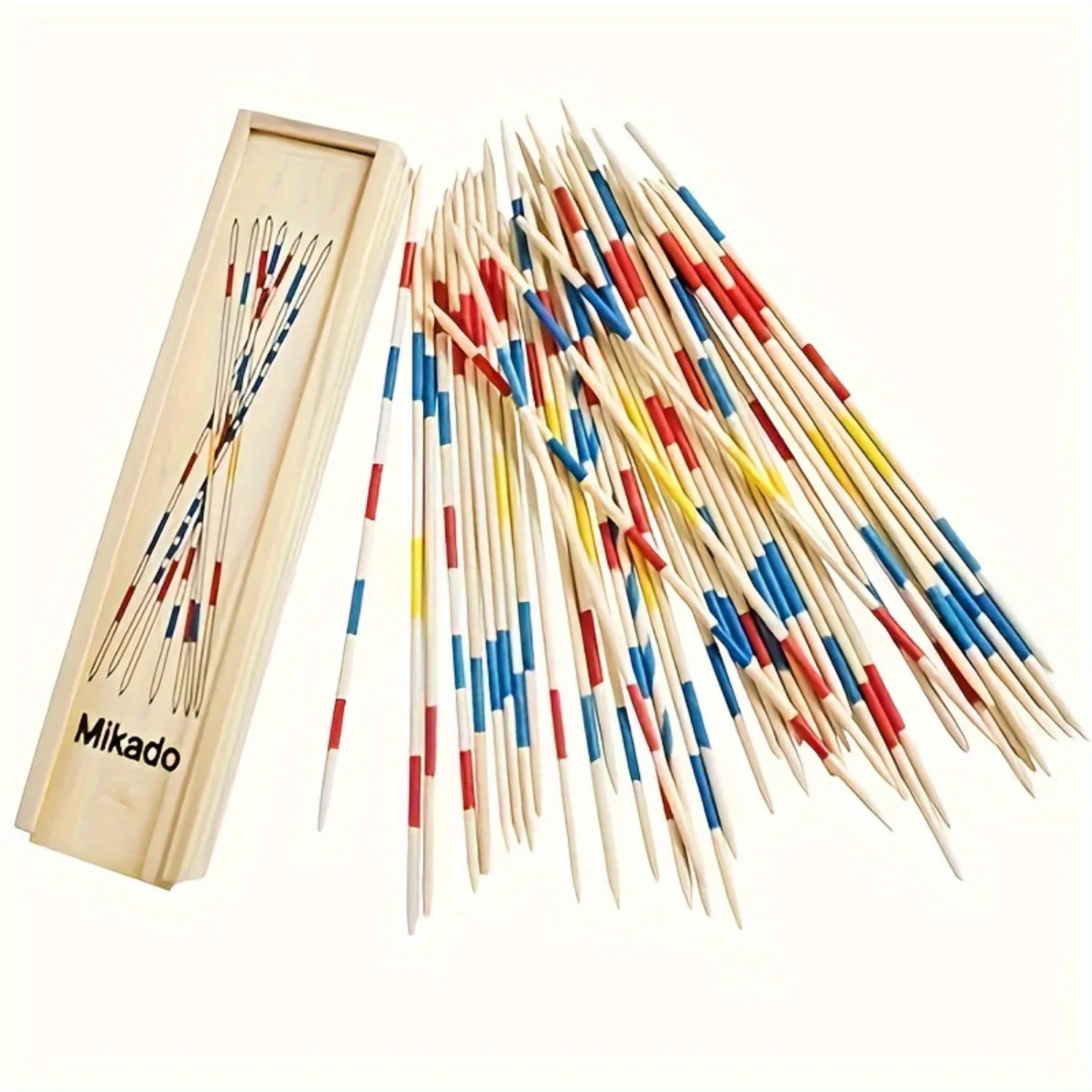 Mikado Pick-Up Sticks Game - 31pcs Classic Wooden Strategy Game for Adults and Teens 14+, Family Fun Party Supplies, Gift Idea