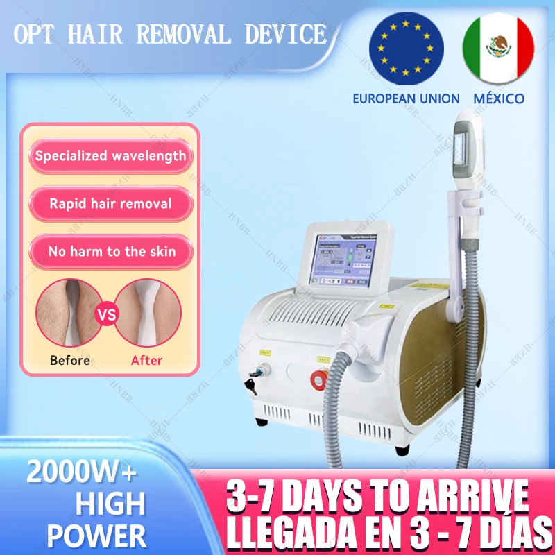 808NM SR IPL OPT beauty machine for permanent hair removal and skin regeneration, with 3 tips, OEM tongue piece, special price