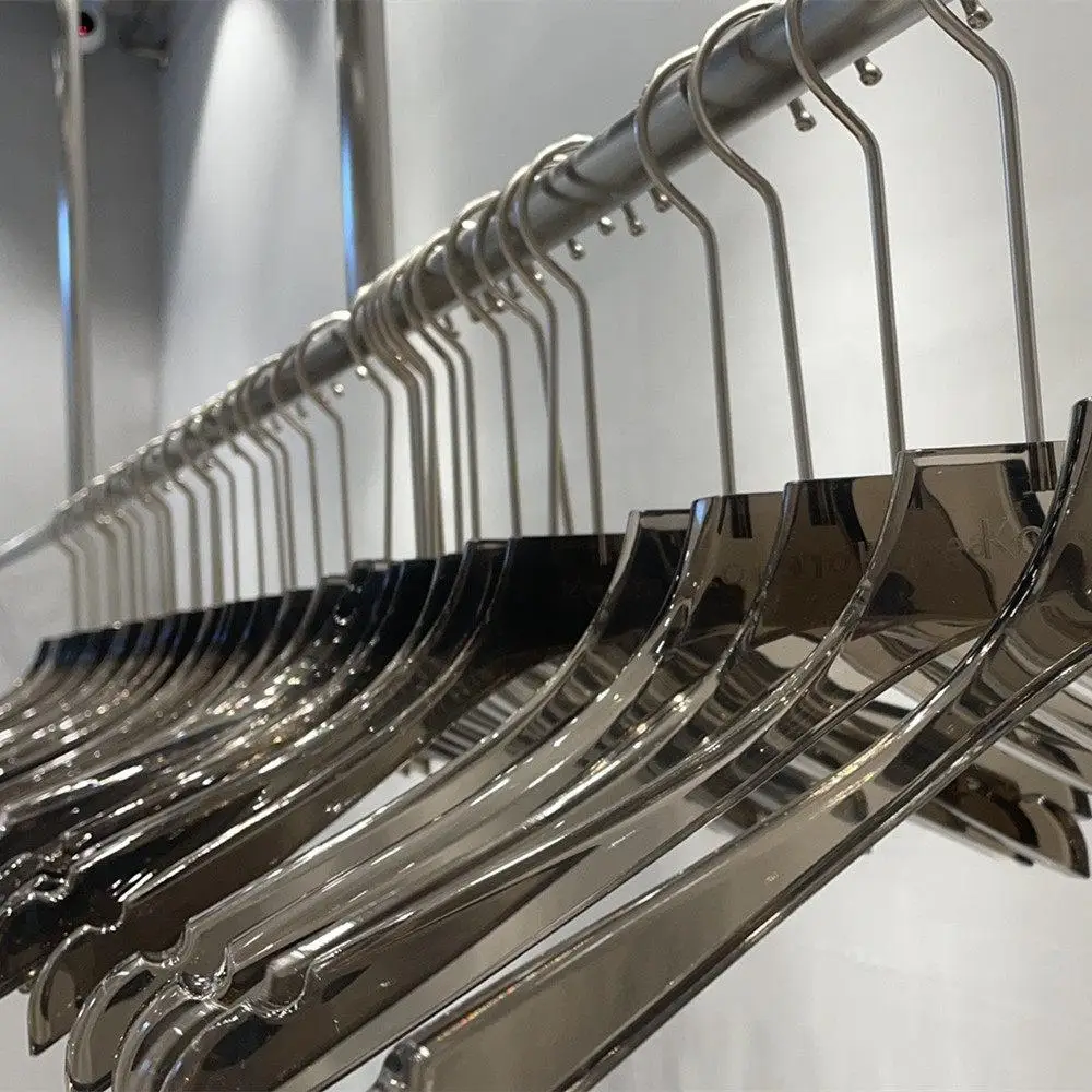 Smoke Grey Acrylic Plastic Hangers for Clothing Stores Women's Transparent Smooth Surface No Trace Hangers Anti-Slip Clothes ...