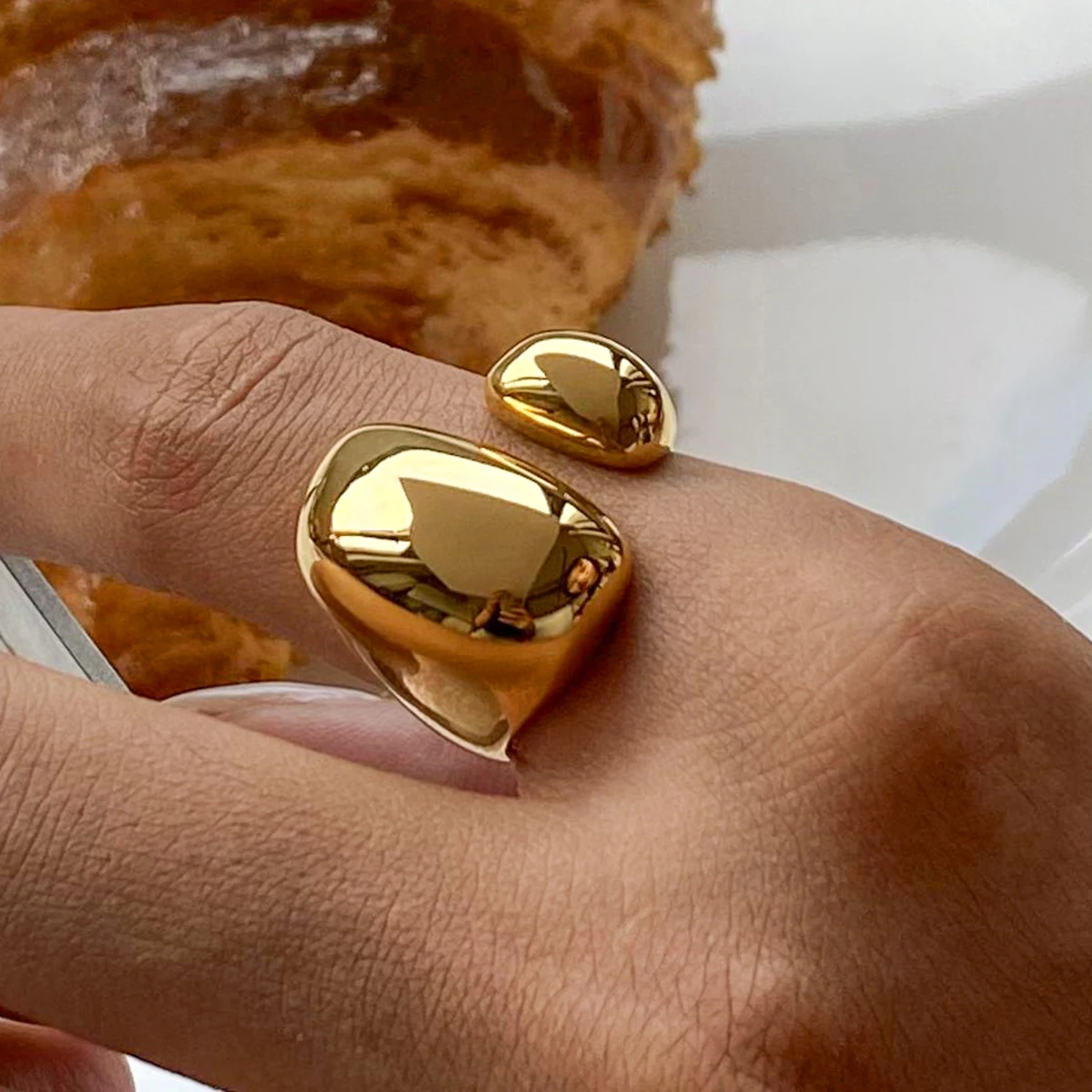 

Минималистичное кольцо из нержавеющей стали 316L, высокое качество, водонепроницаемое очаровательное металлическое золото, серебро, модные украшения на палец