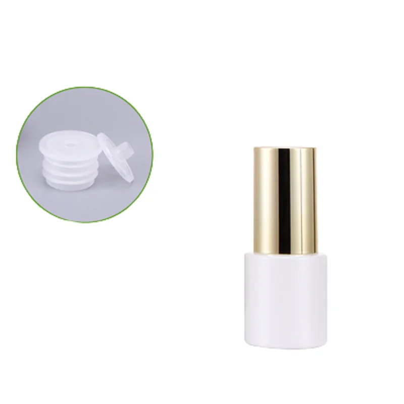 Empty Packing Glass White Bottle Shiny Gold Cover With Inner Plug 20ml 30ml 60ml 100ml 120ml 10Pcs Refillable Cosmetic Packaging