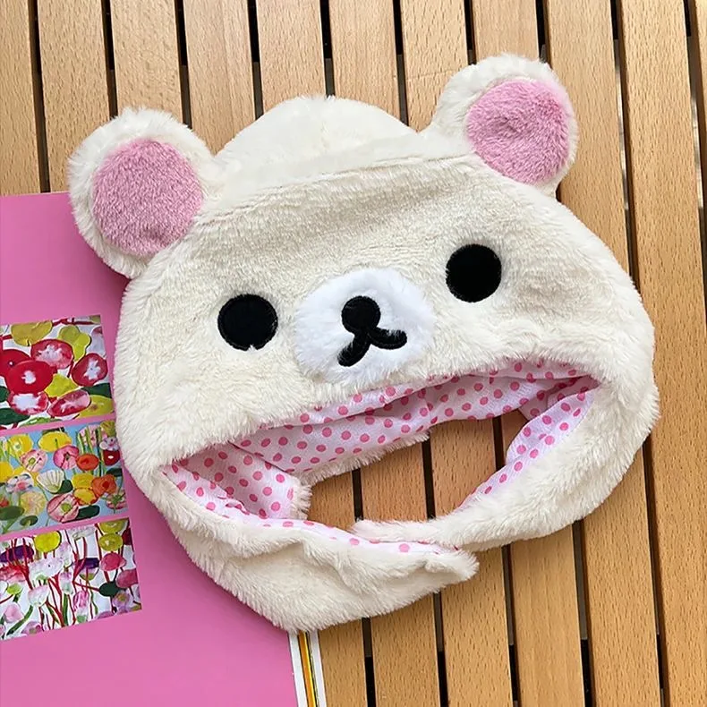 Kawaii Rilakkuma Korilakkuma Bear Cute Winter Keep Warm For Women Girls Boys Kids Cartoon Anime Cute Hat Gifts