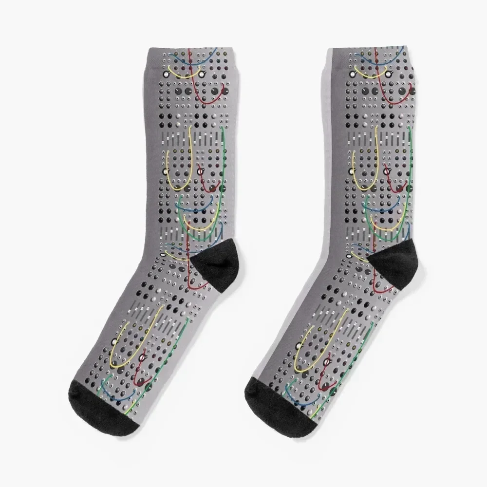 Modular Synthesizer Socks Antiskid soccer happy Woman Socks Men's