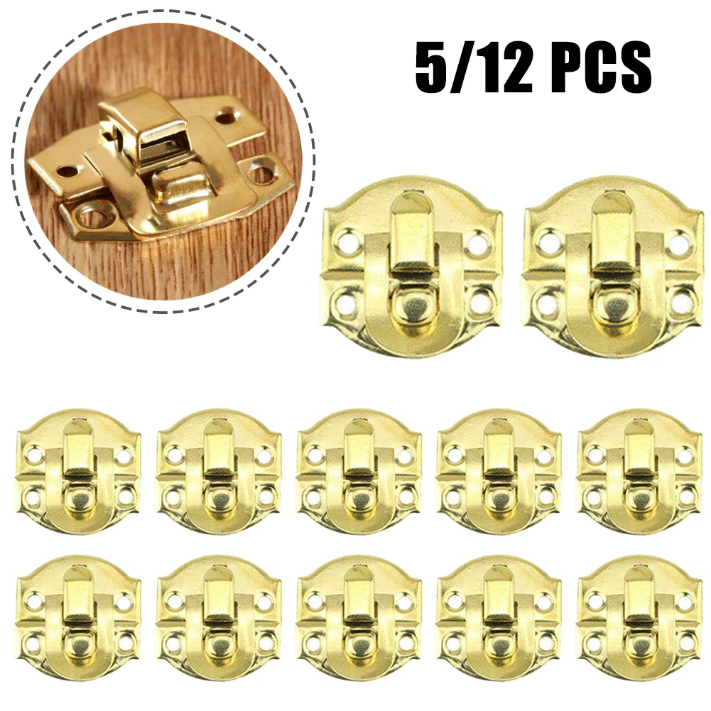 5/12 Pcs Jewelry Box Hasp Clasp Suitcase-Lock Latch Wood Cabinet Hasp Clasp Iron Retro-Decorative For Box Case Accessories