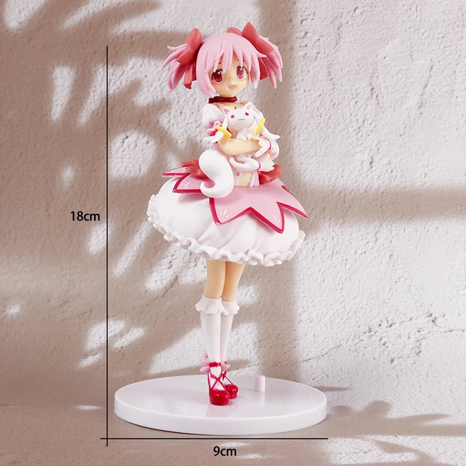 Puella Magi Madoka Magica 18cmอะนิเมะKaname Madoka Action Figure Magic Girlชุดตกแต่งรูปปั้นตุ๊กตาของเล่นคริสต์มาสของขวัญ