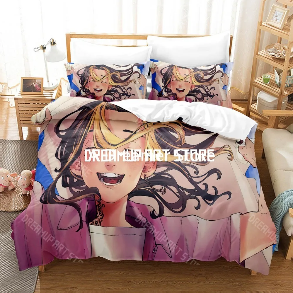 3D Printed Tokyo Revengers Anime Bedding Set for Boys Girls Duvet Cover Pillowcase Twin Queen King Full Single Double Sizes