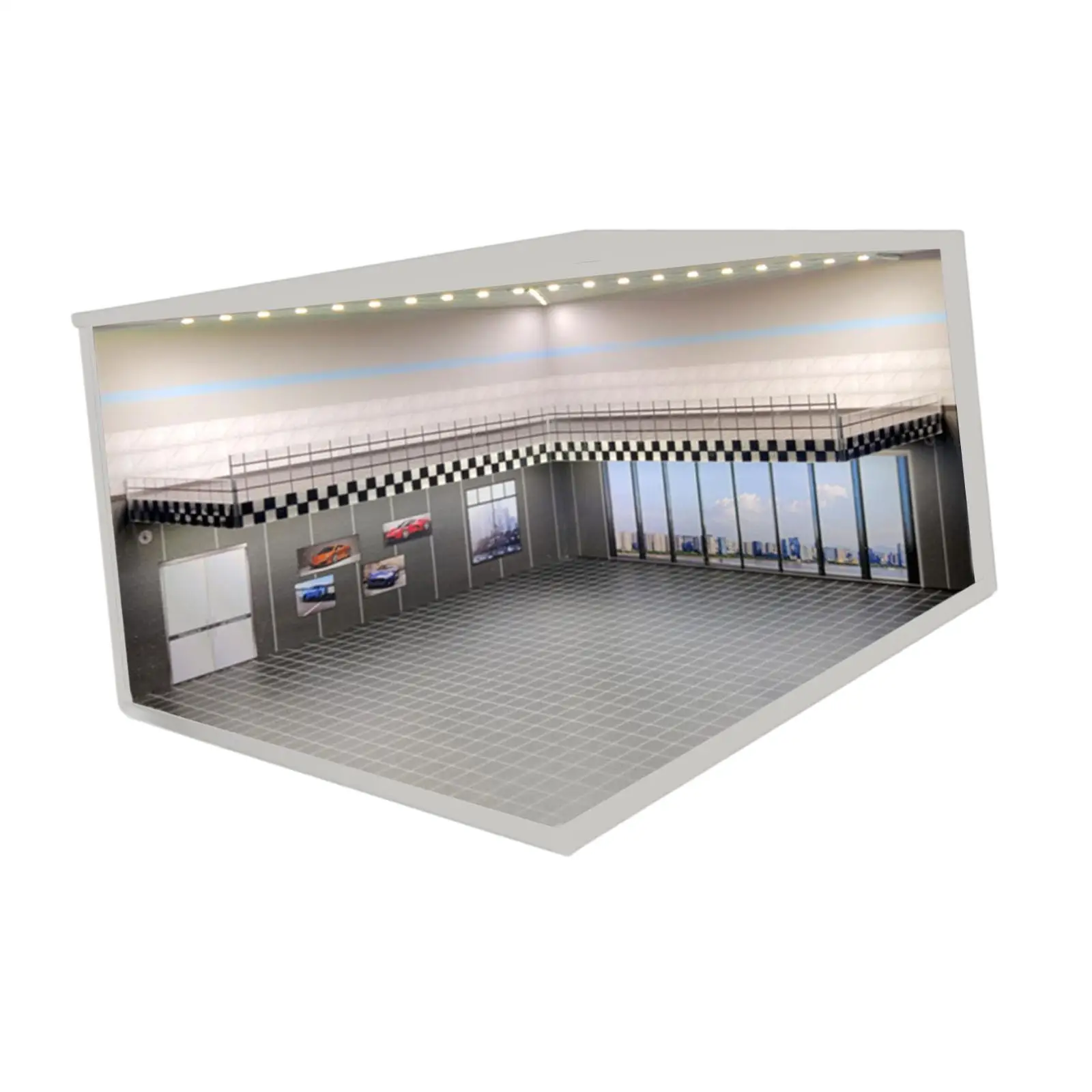 1-64-model-car-parking-led-display-case-acrylic-integrated-led-lights
