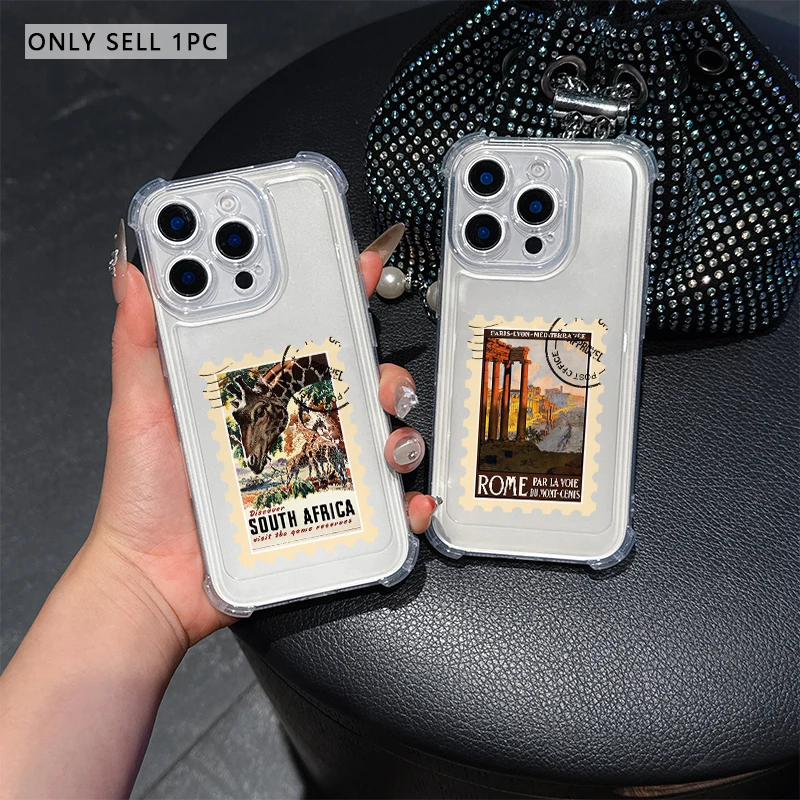 Retro style poster Phone Case For IPhone 17 Pro Max 16 17 15 7 14 13 Plus 12 Mini 11 XR 16E Air Cases Transparent Soft Covers