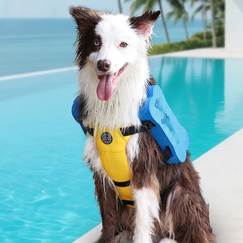 

2 in 1 Summer Dog Swimming Rescue Vest Harnesses Adjustable Dogs Life Saving Jacket Swim Chest Strap Walking Out Vest Harnesses