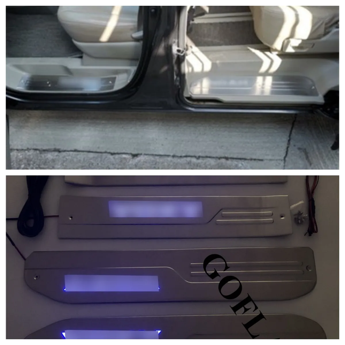 For Toyota NOAH VOXY 70 Led Door Sill Scuff Plate Sill Welcome Pedal Entry Guard Cover threshold stainless Car Accessories