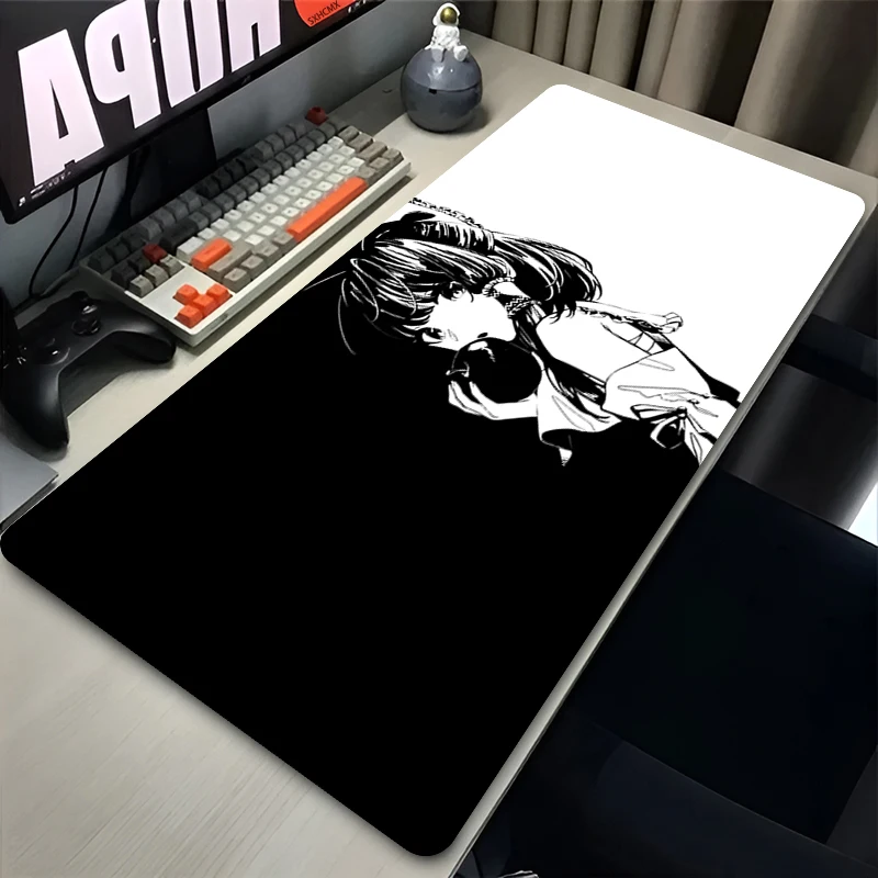 Mousepad Large Gaming Anime Touhou Project Mouse Pad LockEdge Gaming Computer Accessories Black and White Keyboard Desk Mat