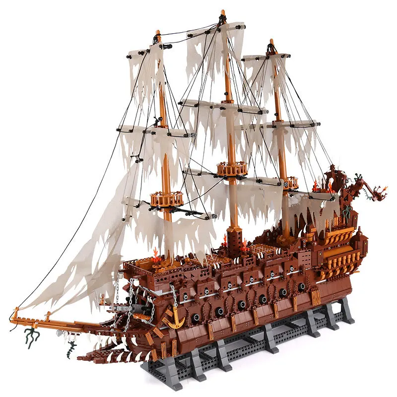 Flying Dutchman Boat paesi bassi Ship 16016 Creative Caribbean Pirates Set Building Blocks mattoni modello barca regalo giocattolo di compleanno