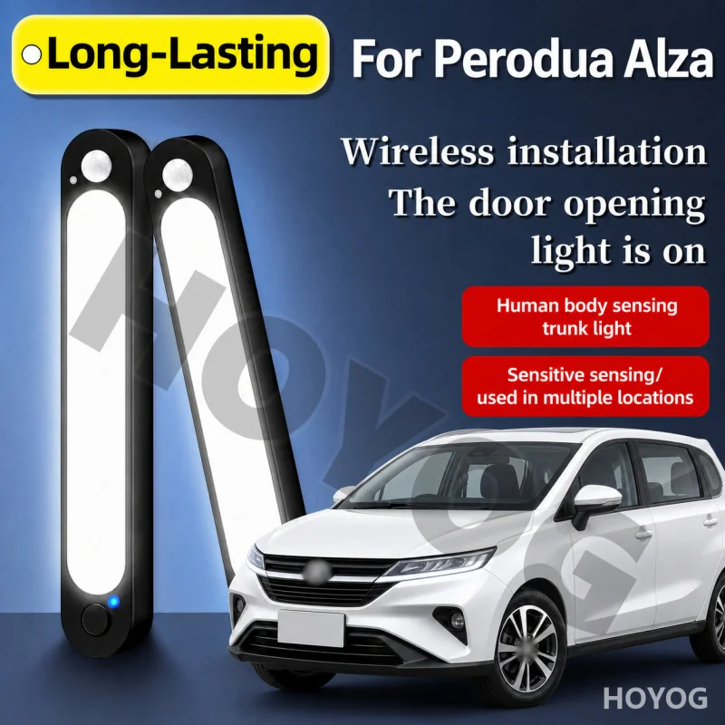 For Perodua Alza 2009-2026 Car Trunk Light LED Lamp Sensor Magnetic Wireless USB Rechargeable Boot Cargo Light MPV Night Driving