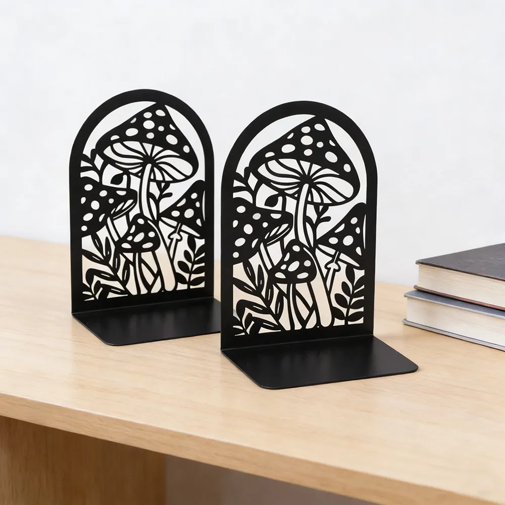 Peacoblue Metal Bookends for Shelves, Modern Decorative Heavy Duty Study Book Support Stoppers for Office, Desk, Shelf