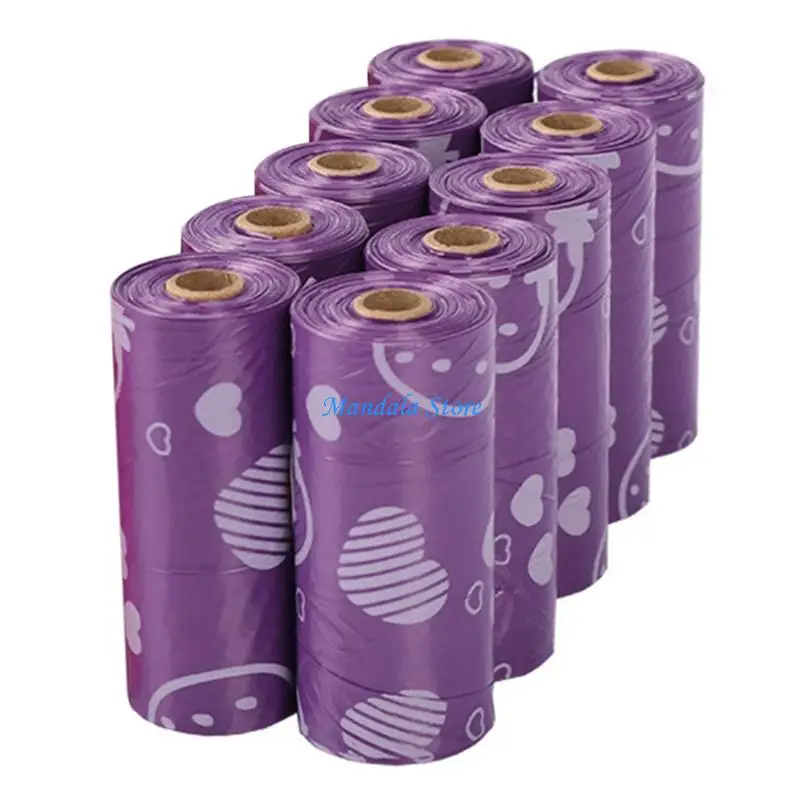 U2JC Portable Pet Waste Bags Roll of 10 for Dog Owners and Routine Outdoor Pickup