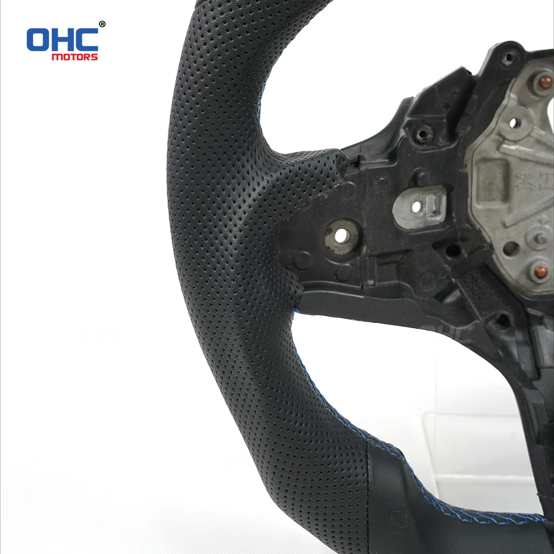 OHC Flat Leather Custom Steering Wheel For BMW G20 Perforated Leather Grip No Airbag