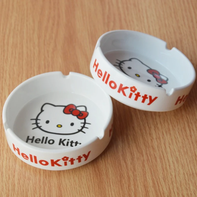 

Керамическая пепельница с рисунком «Hello Kitty», простой европейский стиль, украшение для гостиной, модная пепельница, креативный подарок