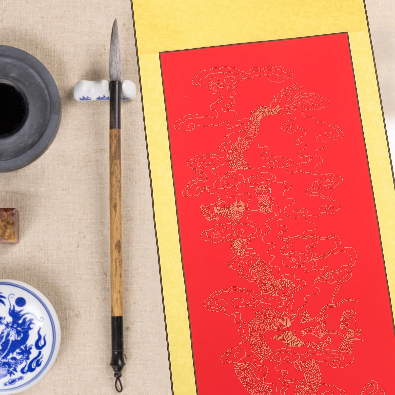 

Rice Paper Scroll for Hanging Drawing Calligraphy Art Blank Vintage Home Decor Watercolor Painting Display Model Chinese Art