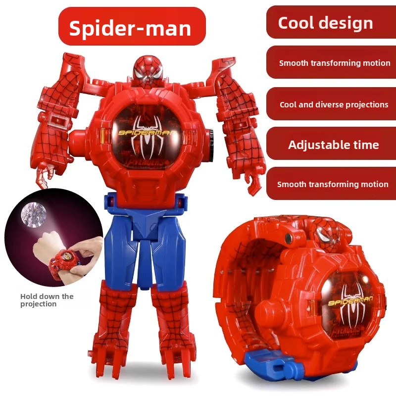 Marvel Spider Man Batman Kinder Anime Uhr Kinderspielzeug Action Puppe Kinderuhr