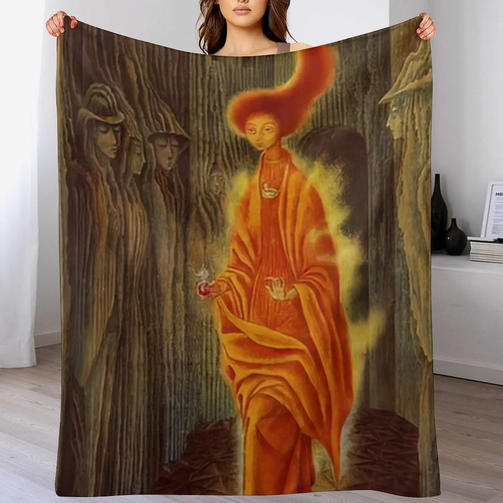 The Call by Remedios Varo Throw Blanket