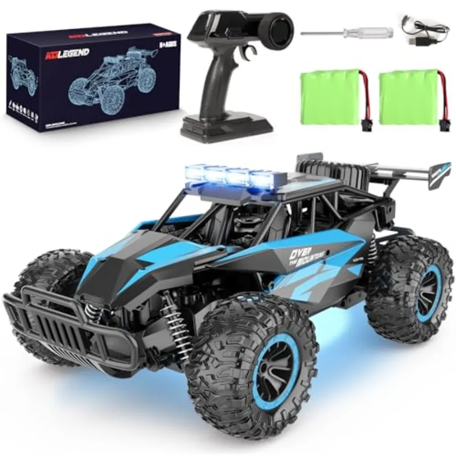 

kolegend Remote Control Car 2.4GZh High Speed 20km/h RC Monster Trucks 30+min with LED Headlight and Rechargeable Battery for B