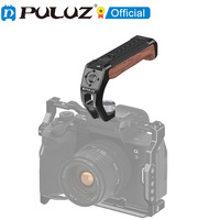 PULUZ Arri Metal Wooden / Silicone Top Handle with Cold Shoe Mount for Mirrorless Camera Cage Stabilizer