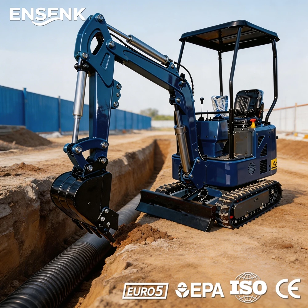 

13.5HP 1.2Ton Mini Excavator Excavadora Construction Machine For Garten Pelle Hydrauliques Thumb Clamp