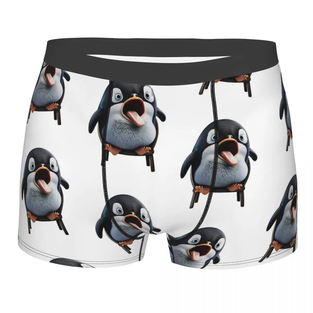 Calzoncillos bóxer para hombre sentado en silla, calzoncillos de Pingu Angery, muy transpirables, alta calidad, Idea de regalo