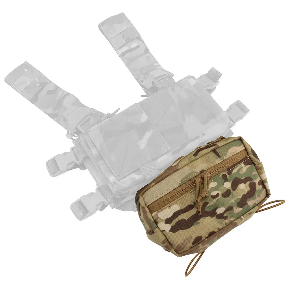 Wosport Tactical MK4 Drop Pouch with Hook and Loop Interior Organizer Panel Double Zipper and Elastic Cord for Airsoft Outdoor