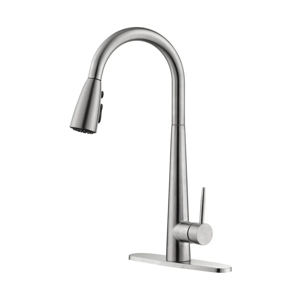 

Single Handle Stainless Steel Kitchen Sink Faucet with Pull Down Sprayer