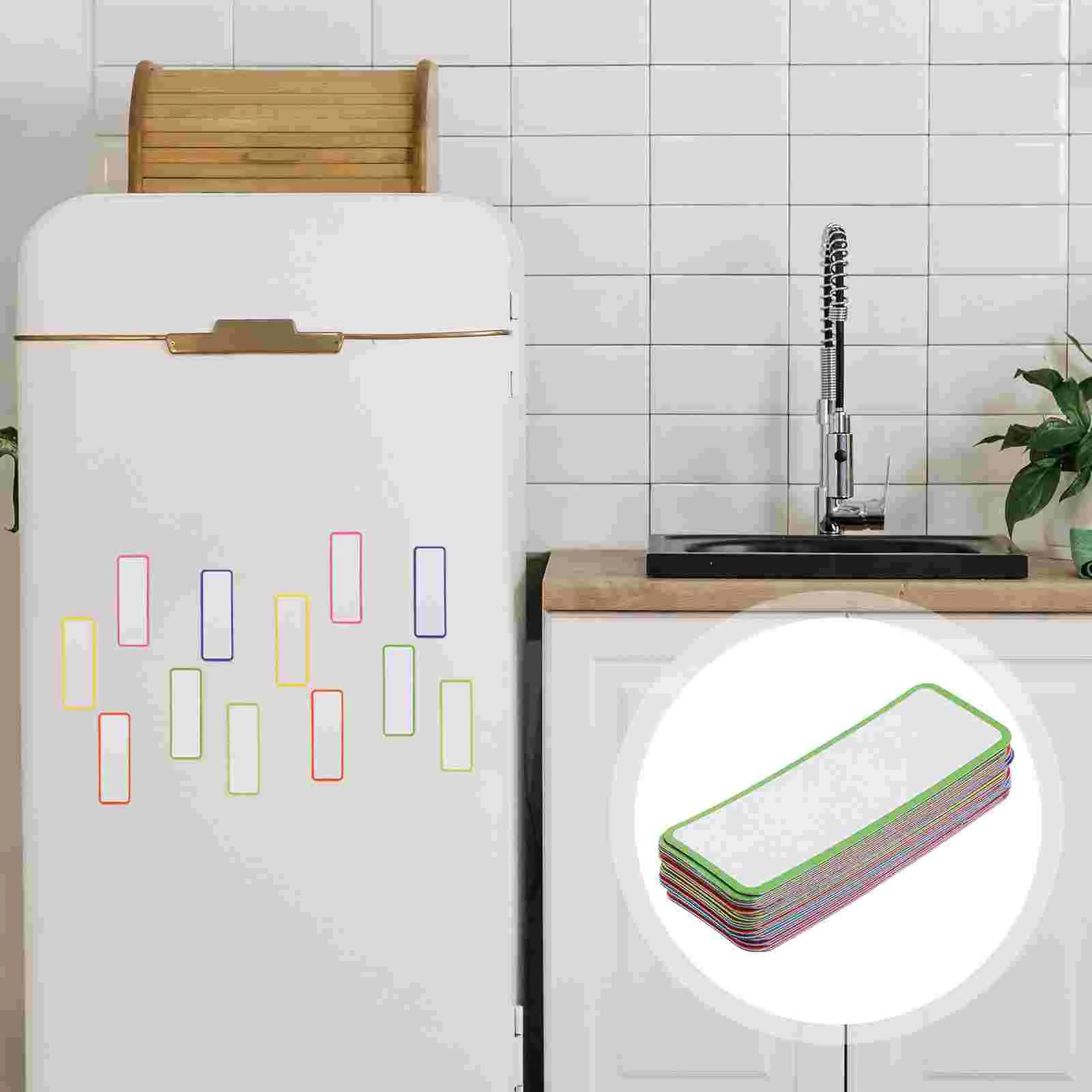 

27 Pcs Refrigerator Magnetic Labels Whiteboard Stickers Magnets Erasable Card Name Tags Colored Fridge Erase Markers