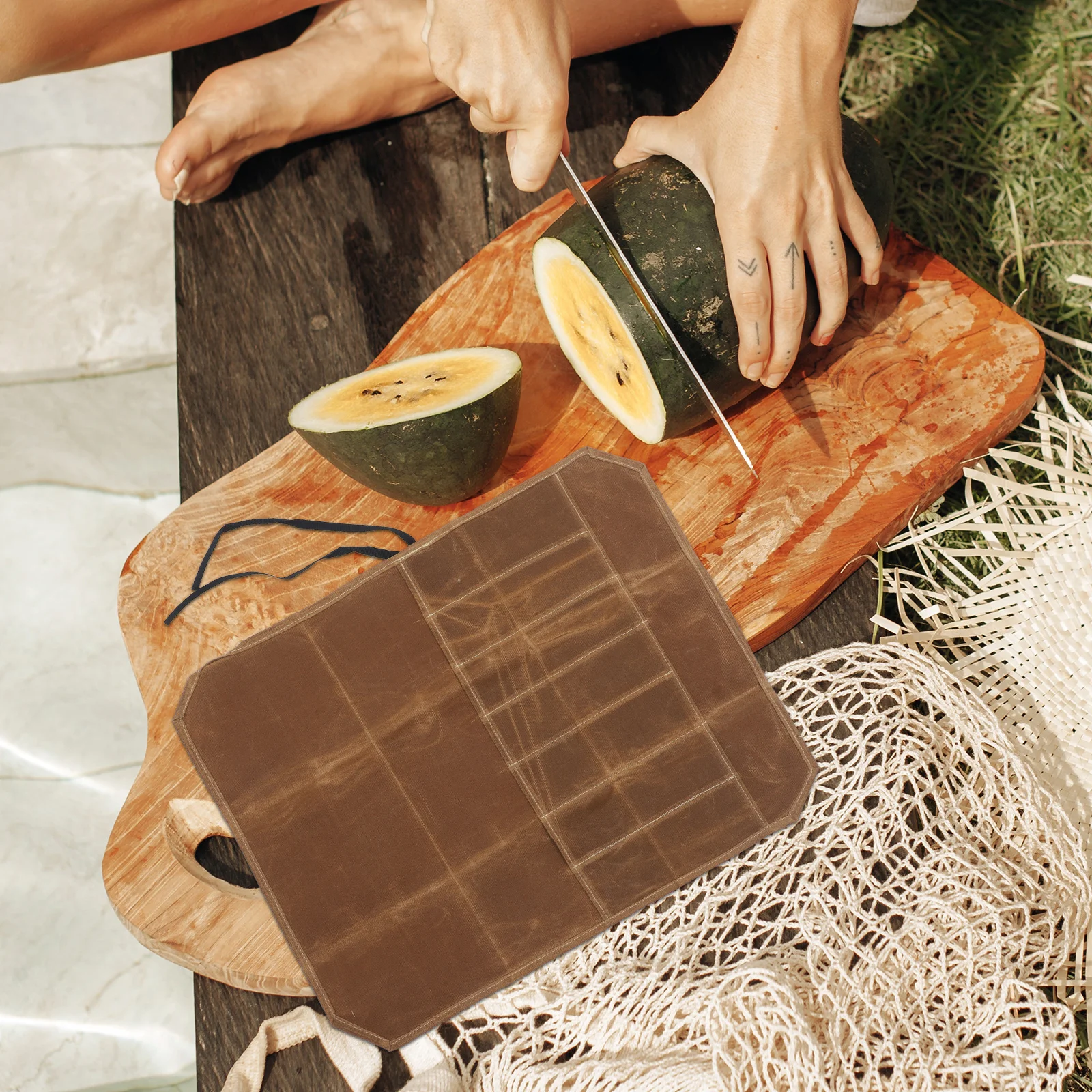 

Chef Knife Bag Canvas Knife Roll For Knives Storage Organizer Cutter Pouch Portable Tool Carrier Anti Scratch