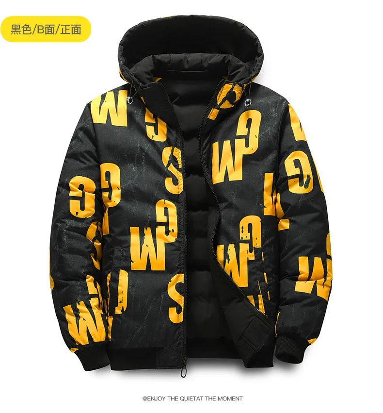 Men's Winter Thickened Cotton-Padded Jacket Double-Sided Wearable Cold-Proof Large-Sized Fashionable Trendy Outerwear