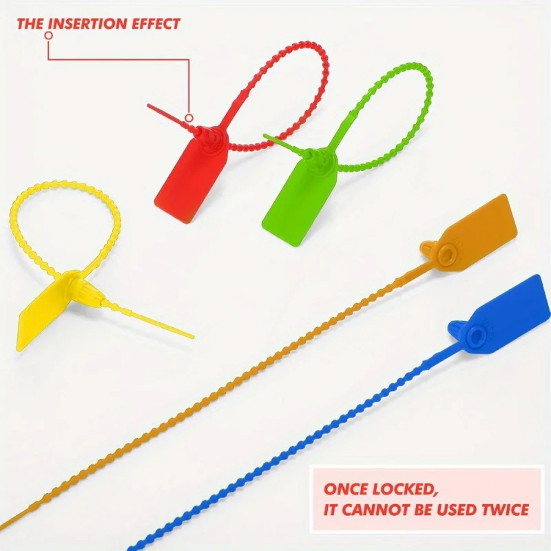 120 Pieces Of Multi-Colored Plastic Tamper-Evident Seals - 10inch Self-Locking Cable Ties, Suitable For Fire Extinguishers, Safe