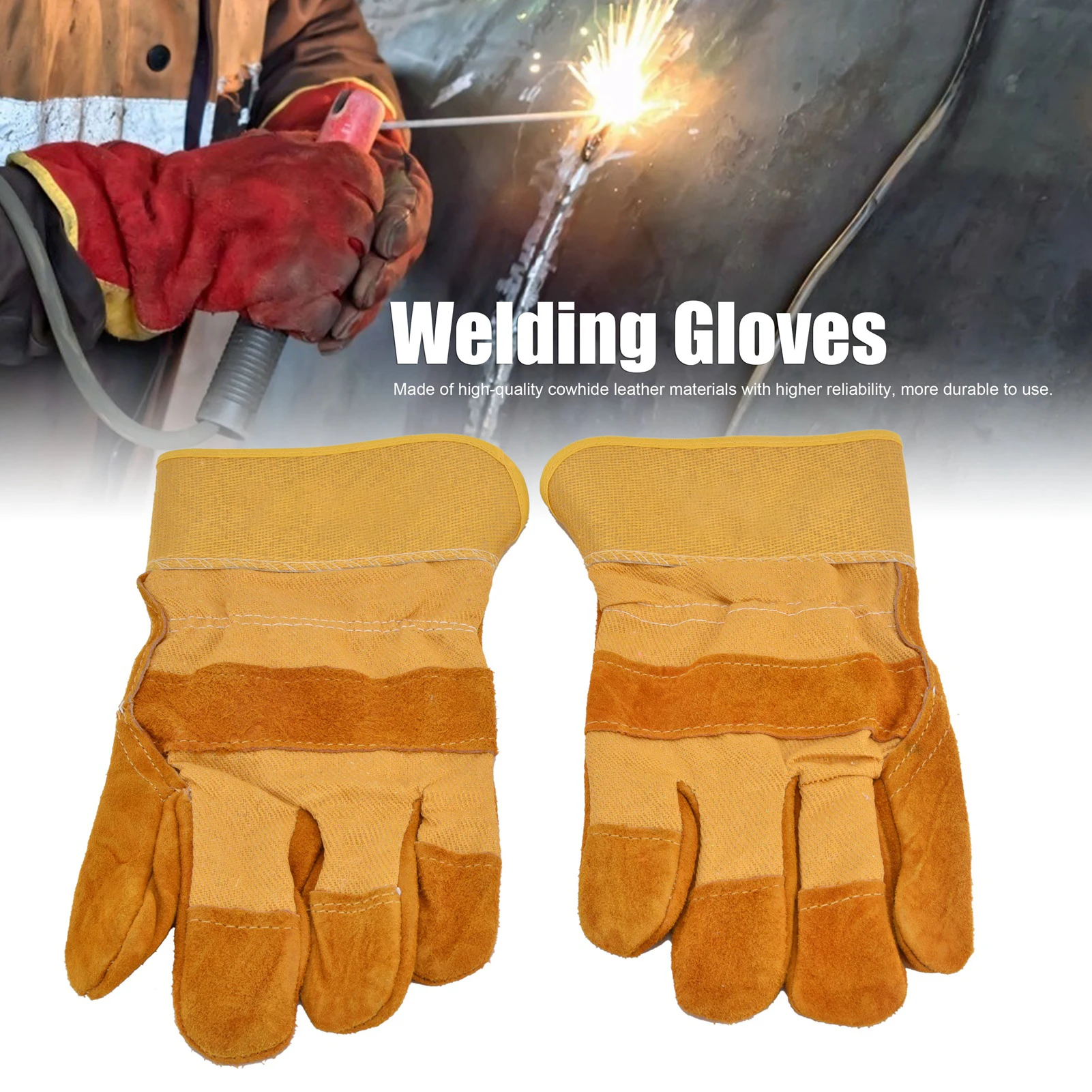 

ZK30 RTD1525 Welding Gloves 10.5in/26.7cm Cowhide Leather for Smelting Industry Cutting Polishing guantes para soldar