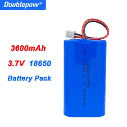 Akumulatory litowe 3.7V 18650 3600mAh akumulator do wędkowania LED Light głośnik Bluetooth + wtyczka XH2.54-2P