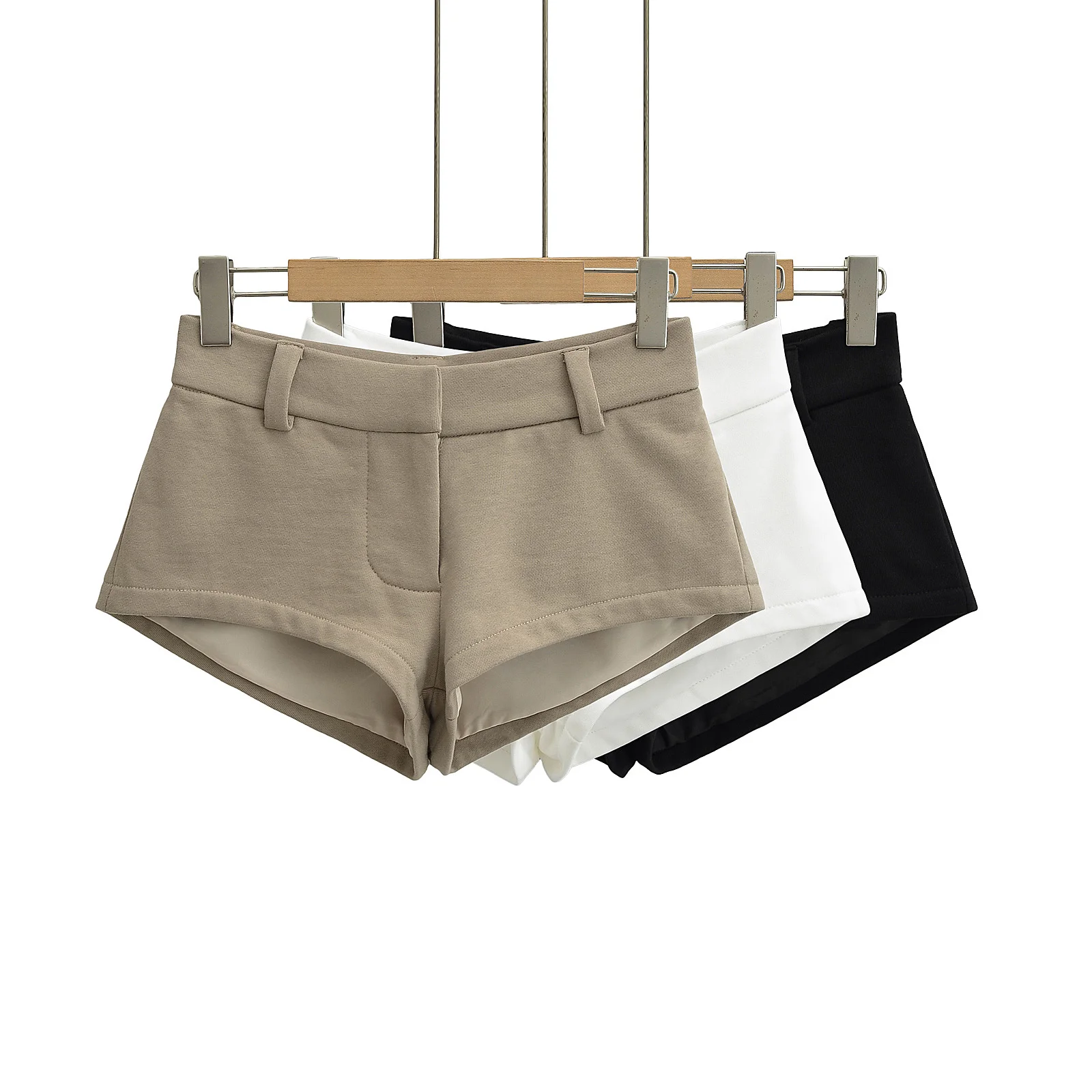 Women's High Waist Slimming Shorts Black Khaki White