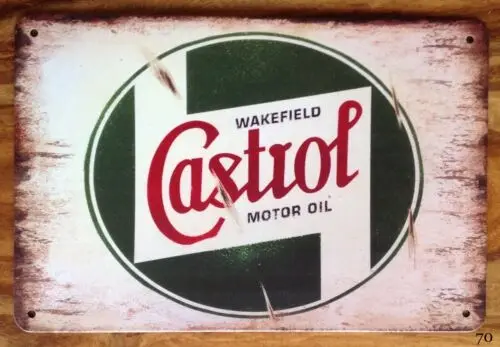 CASTROL MOTOR OIL Retro Man Cave Bar Pub Plaque Party Vintage UK Gift Metal Sign
