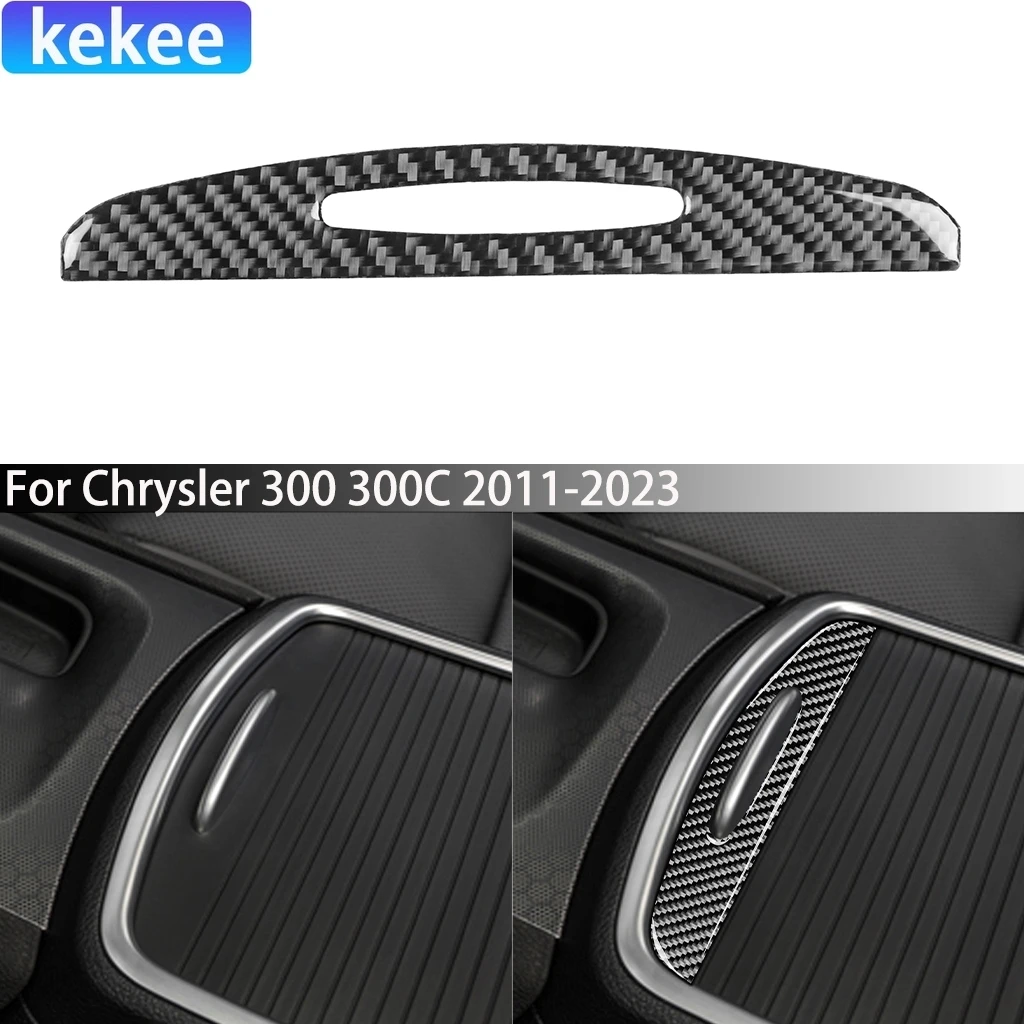 

Для Chrysler 300 300C 2011-2023 углеродное волокно, держатель для чашки на центральной консоли, съемник панели, автомобильные аксессуары, внутренняя крышка, наклейка, отделка