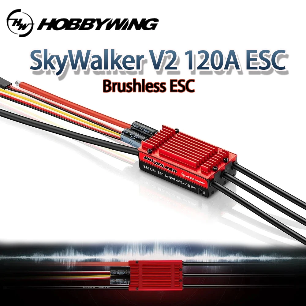 

HOBBYWING SkyWalker V2 ESC 120A Модель самолета с дистанционным управлением Бесщеточный ESC Вертолет с фиксированным крылом