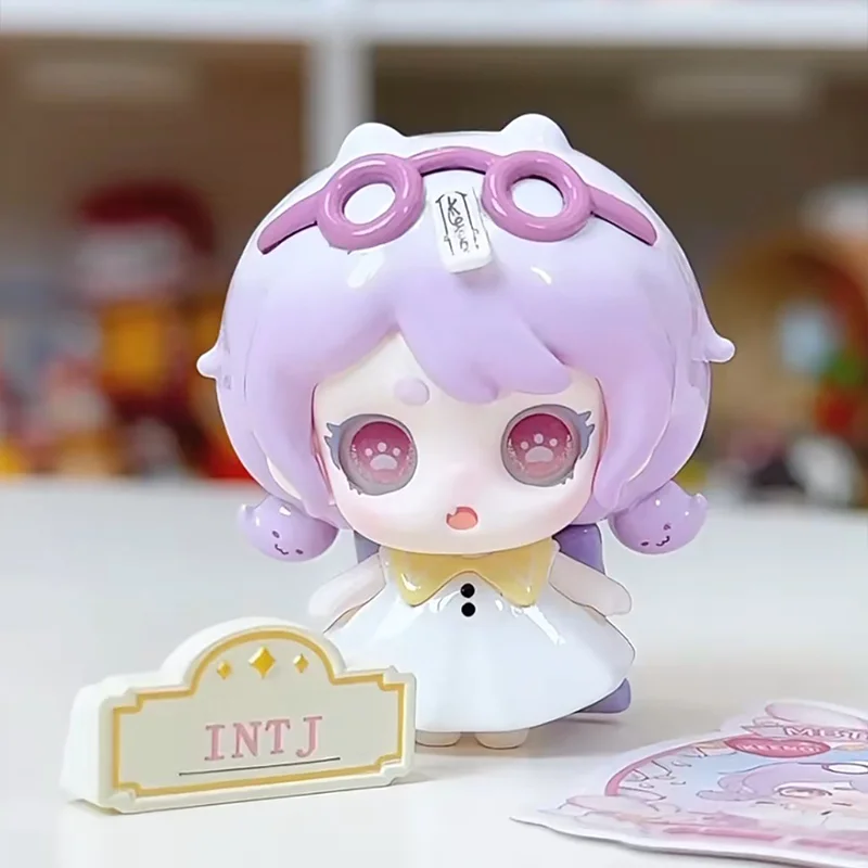 정품 KEENO MBTI 리틀 큐트 프렌드 시리즈 블라인드 박스 미니 인형 애니메이션 피규어 수집용 모델 귀여운 책상 장식 생일 선물