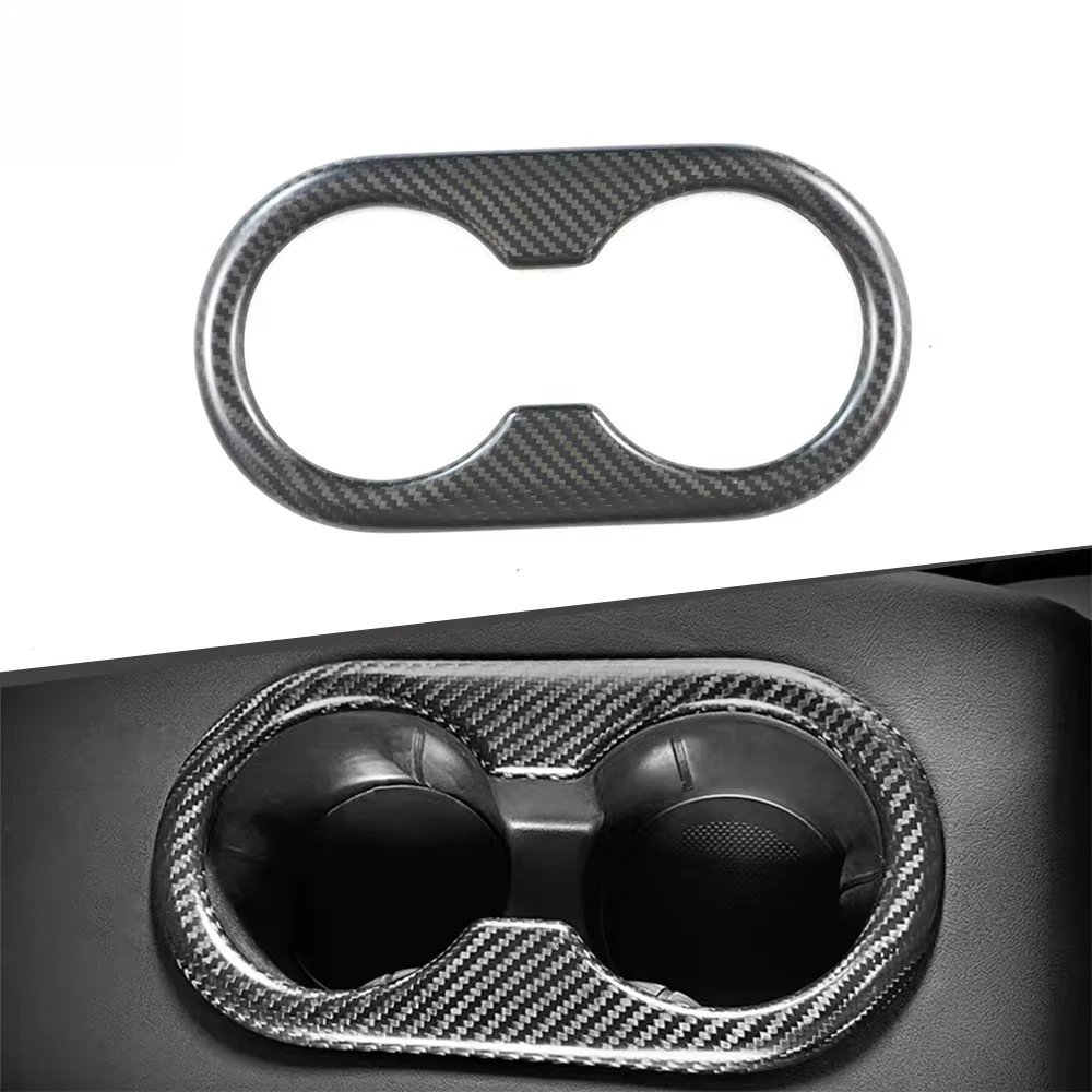 

Hign Quality Interior Part Rear Seat Cup Holder Cover Dry Carbon Fiber For Tesla Model 3