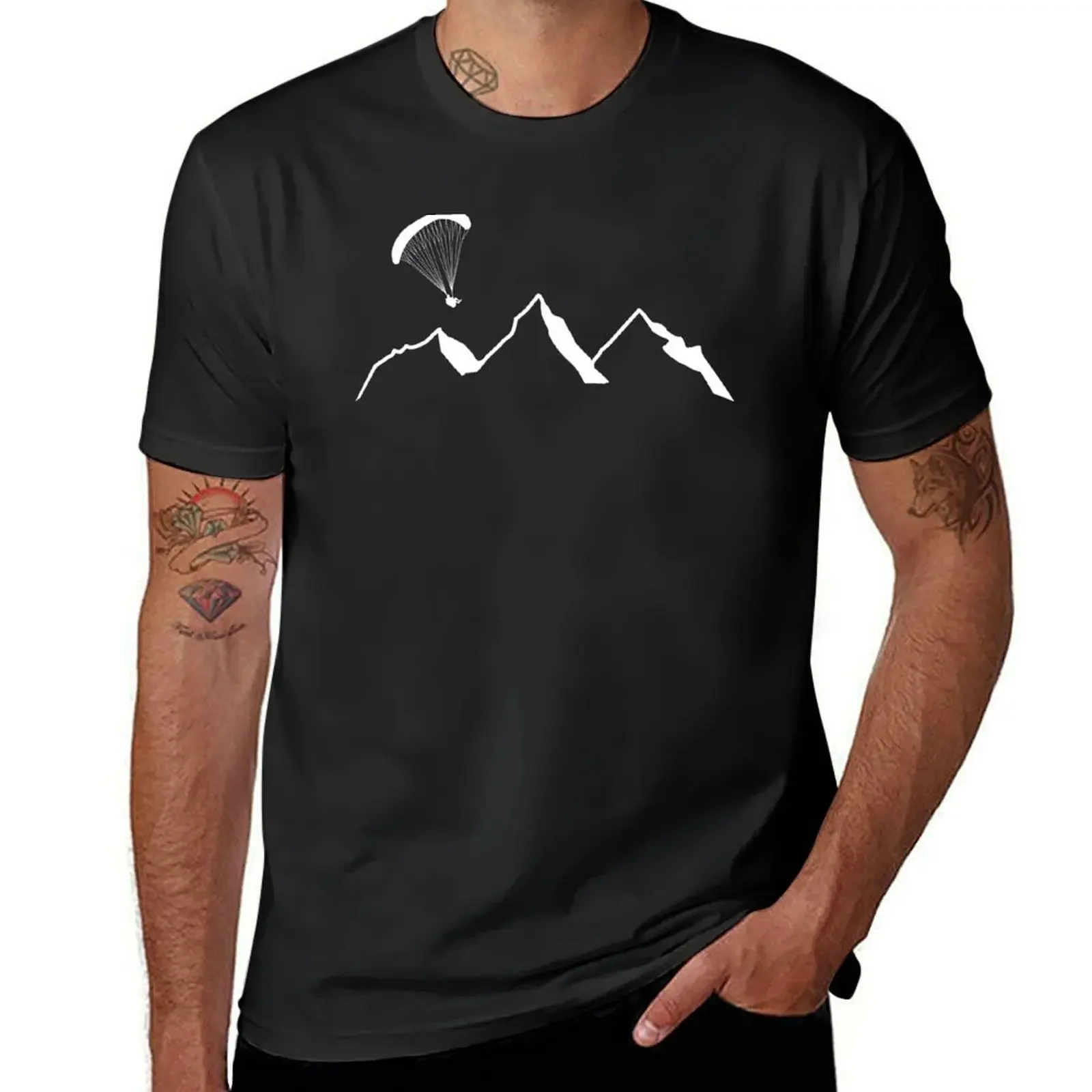 

Paragliding! Paraglider parachute flying T-Shirt summer tops street wear graphic shirts luxury clothes men