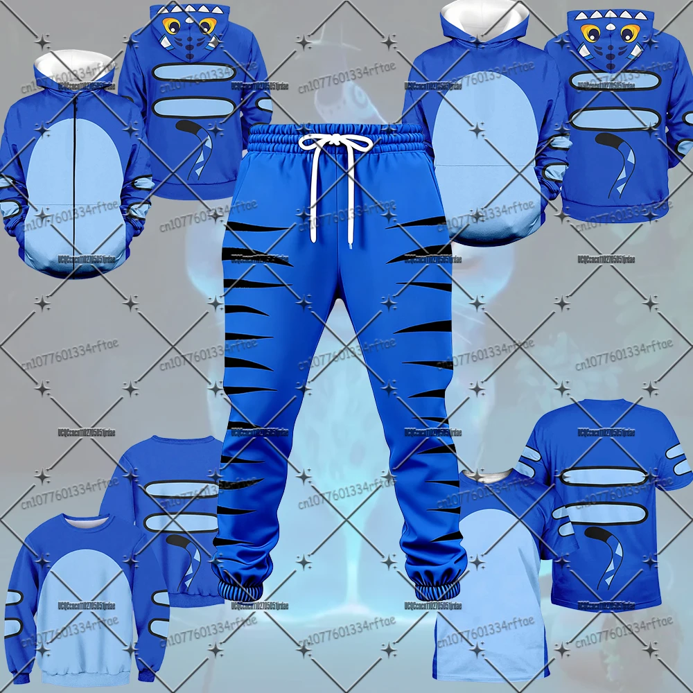 ชุดคอสเพลย์ Kpop Demon Hunters Derpy Tiger เสื้อฮู้ด+กางเกงขายาว ชุดลำลองสำหรับฤดูใบไม้ร่วงและฤดูหนาว ชุดวอร์มสำหรับผู้ชาย ชุดคริสต์มาส