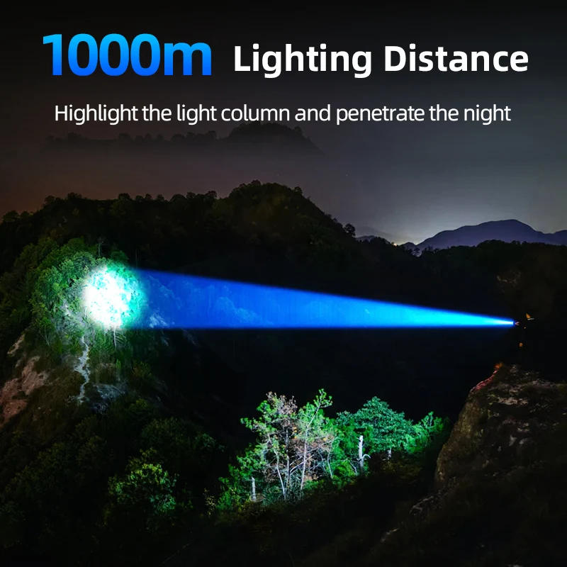 Philips LED Flashlight 3200 Lumen1000m Portable Powerful Bright Flashlights Camping Lamp for Outdoor Hiking Self Defen