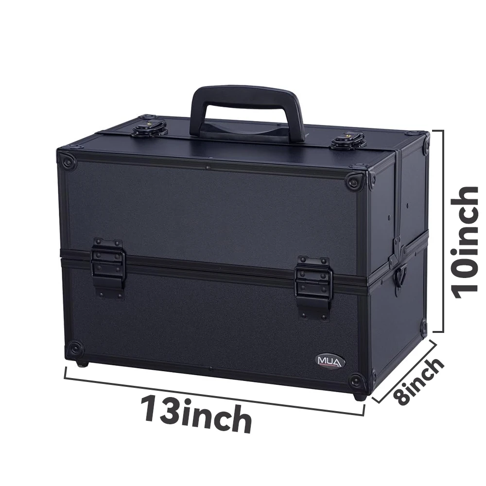 กระเป๋าเครื่องสำอางสำหรับช่างแต่งหน้ามืออาชีพ พร้อมถาดปรับขยายได้ สำหรับใส่ผลิตภัณฑ์ดูแลผิว ผม และแปรง