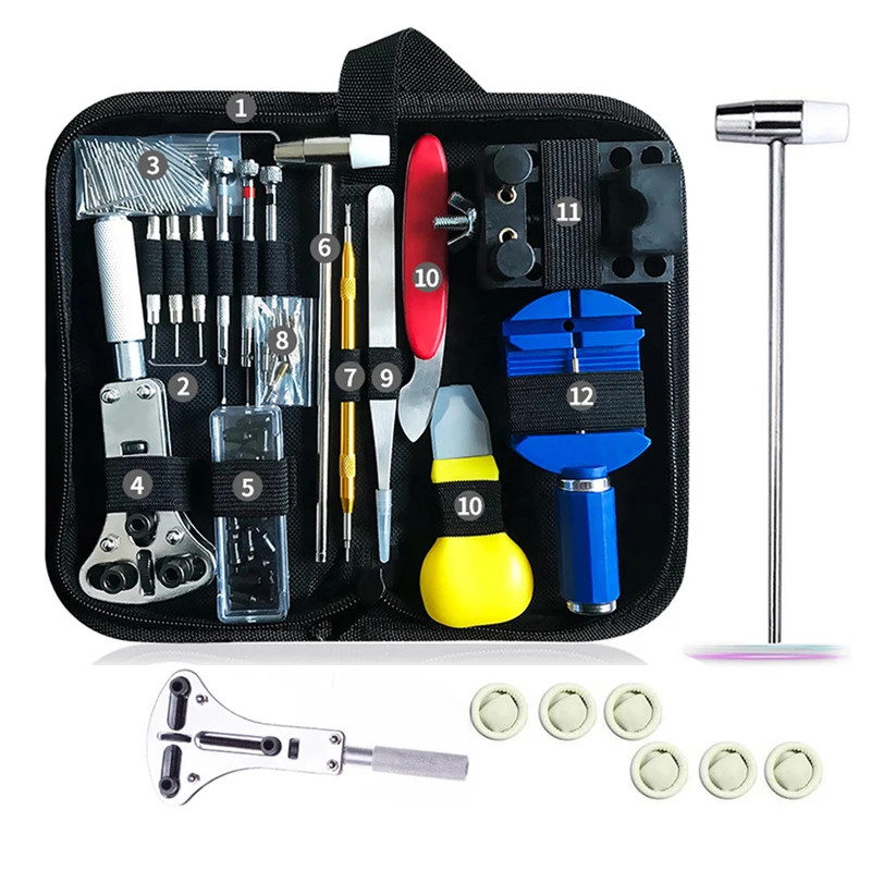 

157pcs Watch Repair Tool Kits Watch Link Pin Remover Case Opener Spring Bar Remover Movement Lid Opener Pry Kits