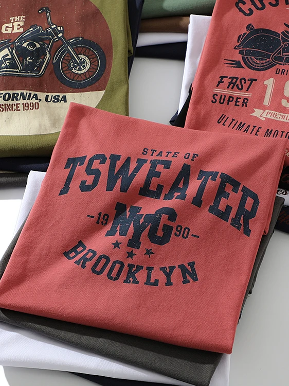 

Summer New American Retro Sleeveless O-neck Letter Printed T-shirt Men's Fashion 100% Cotton Washed Old Casual Sports Vest Tops