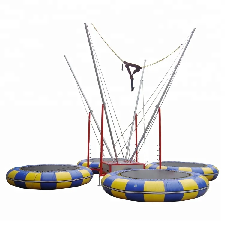 4-Player Bungee Jumping Trampoline with Timer for Kids & Adults
